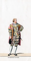 Sir Henry Guildford, návrh kostýmů pro Shakespearovu hru, Jindřich VIII., 19. století