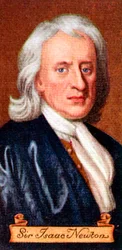 Sir Isaac Newton, převzato ze série cigaretových karet, 1935