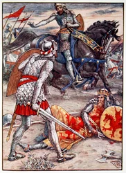 „Sir Lancelot zakazuje siru Borsovi zabít krále“, 1911