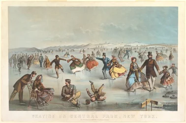 Bruslení v Central Parku, New York, 1861.