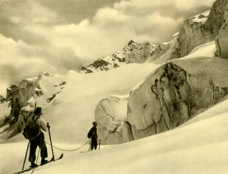 Lyžování v Silvretta, Rakousko, c1935.