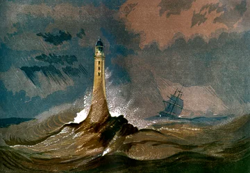 Smeatons Eddystone Lighthouse, Devon, c1850