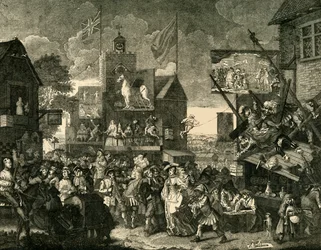 Southwarský veletrh. Po Hogarths Picture, c1878.
