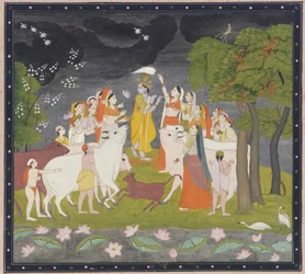 Šrí Krišna s flétnou, ca. 1790-1800.
