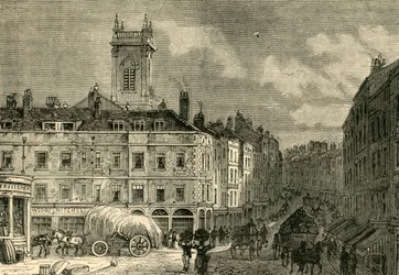 Kostel St. Andrews, ze Snow Hill, v roce 1850, c1872.