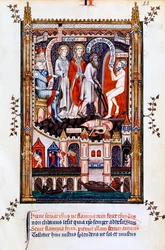 St Denis je vhozen do pece, 1317