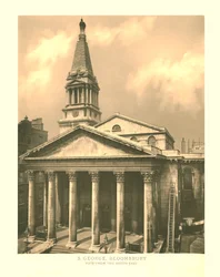 St George, Bloomsbury, Pohled z jihovýchodu, polovina konce 19. století.