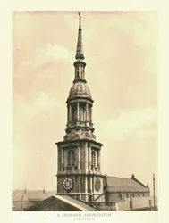 St Leonard, Shoreditch, The Steeple, polovina konce 19. století.
