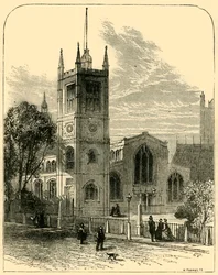 Kostel sv. Markéty, ze severozápadu, 1881.
