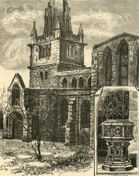Nádraží St. Marys. Písmo, 1898.