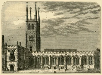 Kostel St. Sepulchres v roce 1737, c1872.