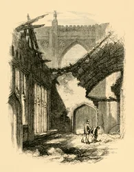 Kaple svatého Štěpána. - Interiér po požáru, 1881.