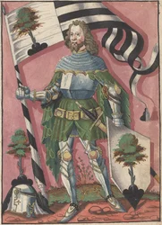 Korouhev, druhá čtvrtina 16. století.