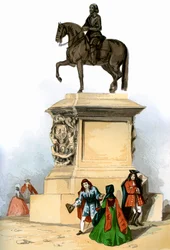 Socha Karla I., Charing Cross, Londýn, c1850