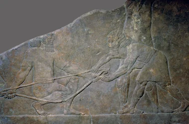 Kamenný panel ze severního paláce Ashurbanipal, Ninive, severní Irák, novoasyrský, c645 př.nl