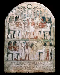 Kamenná stéla s reliéfem, starověký egyptský, 156 př. Kr