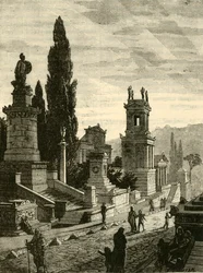 Street of the Tombs v Aténách, obnovena, 1890.