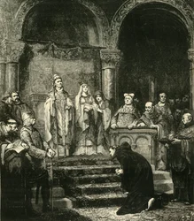 Podání Jindřicha IV. V Canossa, 1077, 1890.