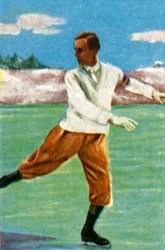 Švédská krasobruslařka Gillis Grafström, 1928.