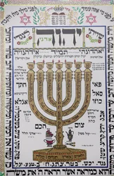 Talmud umělecké dílo v Herzliya synagoze, Hertzliya, Izrael