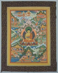 Tangka s Buddhou, 19. století.