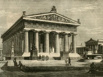 Chrám v Paestum, obnoven, 1890.