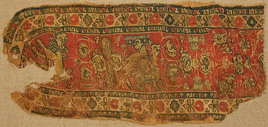 Textilní fragment, byzantský, 8.-9. století.