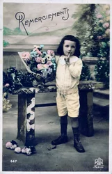 Díky, stará francouzská pohlednice, c1900