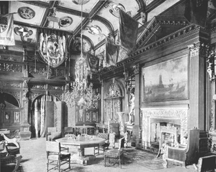 Hodovní síň, Knebworth House, Hertfordshire, 1894.