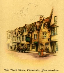 Černý kůň, Cirencester, Gloucestershire, 1936