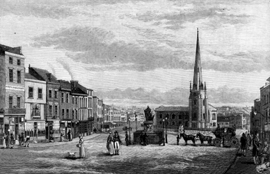 Bull Ring, s kostelem svatého Martina, Birmingham, 1812 1887
