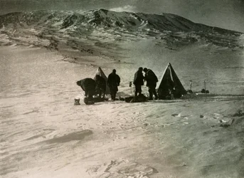 The Camp 7000 Feet Up Mount Erebus, 1908, 1909