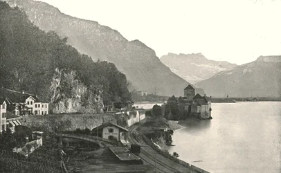 Hrad v Chillonu, Švýcarsko, 1895.