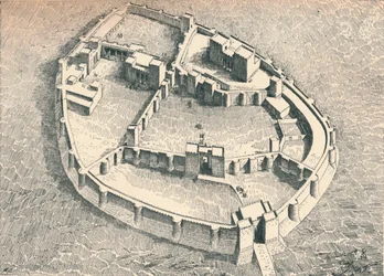 Hrad Sendshirli v severní Sýrii, c1902, 1903