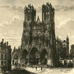 Katedrála, Rheims, 1890.