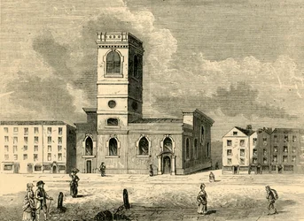Kostel Allhallows the Great v roce 1784, c1872.
