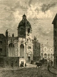 Kostel svatého Beneta Finka, ze starého pohledu, 1897.