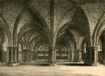 Kostel sv. Víry, krypta starých sv. Pavla, z pohledu od Hollara, 1897.