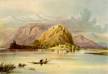 Město Šrínagar Kašmír a pevnost Hurri Purbut, 40. léta 19. století, 1901.