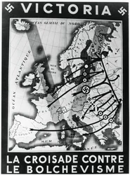 Křížová výprava proti bolševismu, vichistický francouzský propagandistický plakát, 1941