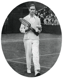 Vévoda z Yorku jako soutěžící v mužské čtyřhře ve Wimbledonu, 1926, 1937