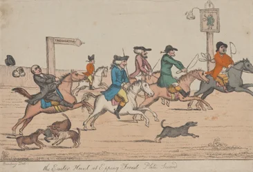 Velikonoční lov v Epping Forest, Plate Second, ca. 1810.