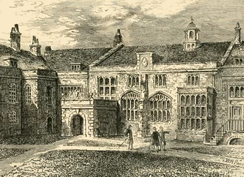 Exteriér haly, Charterhouse, c1872.
