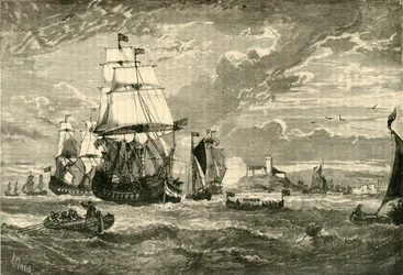 První flotila Východoindické společnosti opouštějící Woolwich, 1601, 1890.