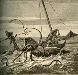 The Fishermen Battle with the Giant Squid, 1881.