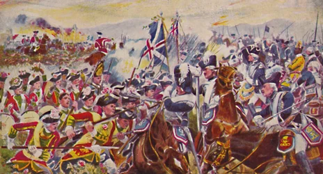 Kings vlastní Yorkshire lehkou pěchotu. Bitva v Rosefields u Minden, 1759, 1939