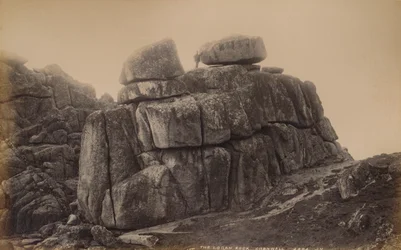 The Logan Rock, Cornwall, 1929.