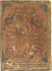 Madona s dítětem v růženci, c. 1490.