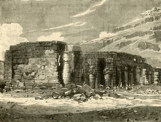 Memnonium v Thébách, 1890.