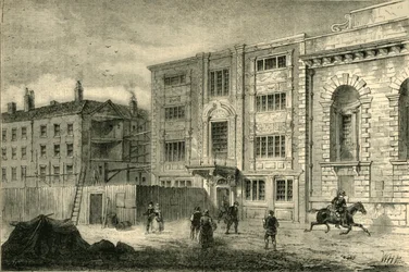 The Old Post Office, v Lombard Street, asi 1800, c1872.
